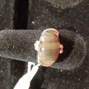 Gray Stone Silver Ring Size 7